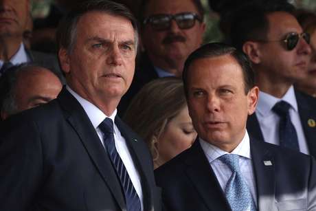 O presidente Jair Bolsonaro e o governador de São Paulo João Doria