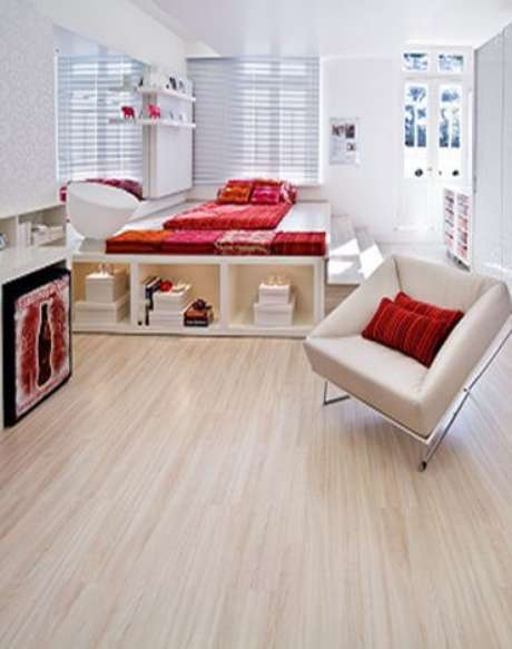 18. Pisos para quarto de laminado claro – Por: Pinterest 18. Pisos para quarto de laminado claro – Por: Pinterest