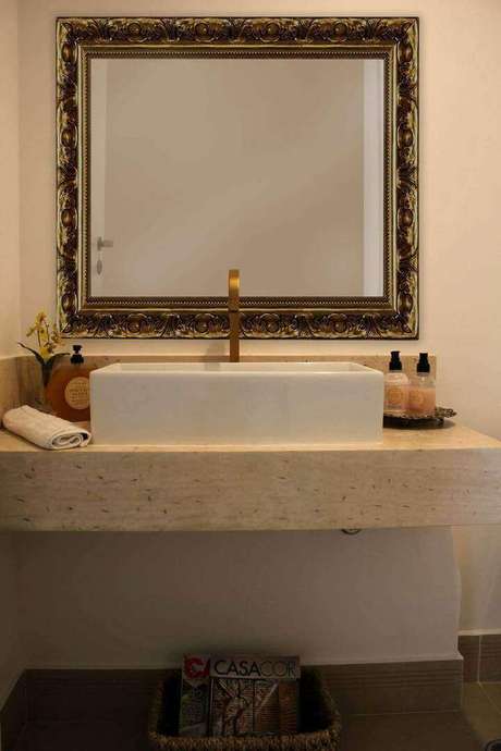25. Mais um exemplo de como a toalha de lavabo pode ser um elemento apenas funcional. Projeto de Zark Studio Lab 25. Mais um exemplo de como a toalha de lavabo pode ser um elemento apenas funcional. Projeto de Zark Studio Lab