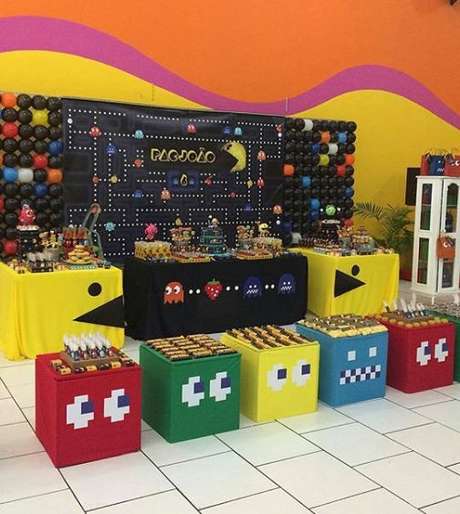 40. O videogame pode estar em toda a festa anos 80. Foto: 101 Fiestas 40. O videogame pode estar em toda a festa anos 80. Foto: 101 Fiestas