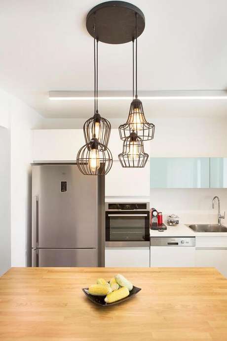 16. Luminária pendente aramado para cozinha – Por: Pinterest 16. Luminária pendente aramado para cozinha – Por: Pinterest