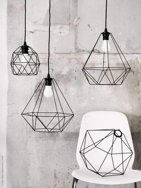 39. Use diferentes formatos de pendente para decorar sua casa – Por: Pinterest 39. Use diferentes formatos de pendente para decorar sua casa – Por: Pinterest
