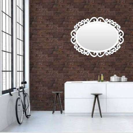50. Moldura para espelho em MDF branco. Fonte: Pinterest 50. Moldura para espelho em MDF branco. Fonte: Pinterest