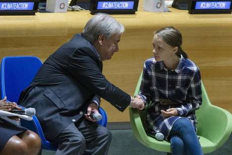 Na ONU, Greta exalta força de jovens na luta pelo clima Na ONU, Greta exalta força de jovens na luta pelo clima