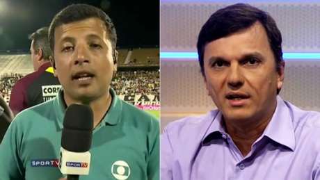 André Hernan e Mauro Cezar Pereira são comentaristas esportivos em suas emissoras (Montagem) André Hernan e Mauro Cezar Pereira são comentaristas esportivos em suas emissoras (Montagem)