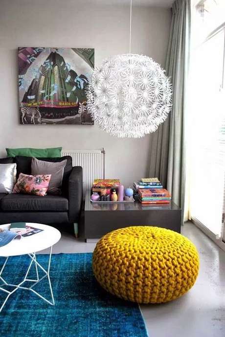 15. Puff de crochê com a cor da moda: mostarda – Por: Decor e Salteado 15. Puff de crochê com a cor da moda: mostarda – Por: Decor e Salteado