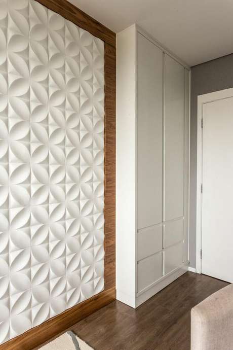 18. Todo cômodo fica mais interessante com uma parede 3D. Projeto de Shiroma e Montemór Colab Decor 18. Todo cômodo fica mais interessante com uma parede 3D. Projeto de Shiroma e Montemór Colab Decor