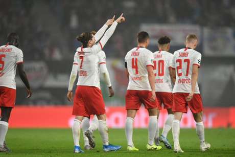 Sabitzer marcou o gol da vitória do Red Bull Leipzig (Foto: Reprodução/Twitter) Sabitzer marcou o gol da vitória do Red Bull Leipzig (Foto: Reprodução/Twitter)