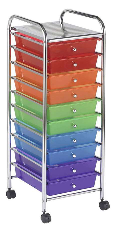 7. Gaveteiro organizador com rodinhas – Por: Wayfair 7. Gaveteiro organizador com rodinhas – Por: Wayfair