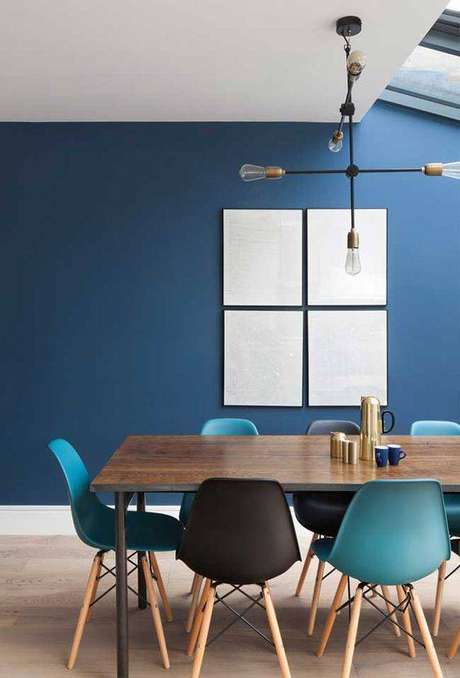 12. Parede azul na sala de estar – Por: Decor Facil