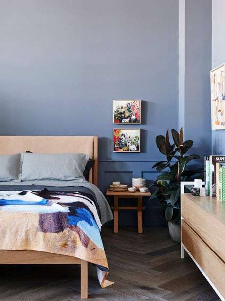 8. Parede azul em degradê no quarto de casal – Por: Casa Vogue