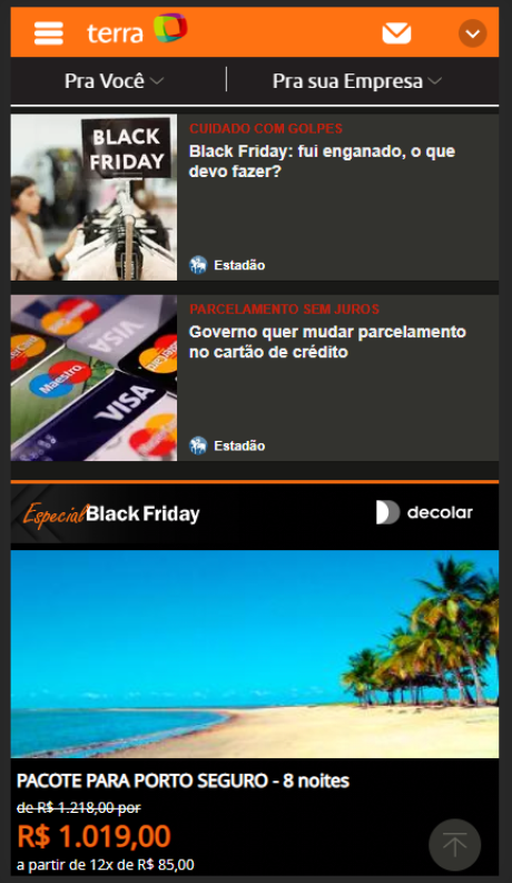 Terra entrou no clima da Black Friday Terra entrou no clima da Black Friday