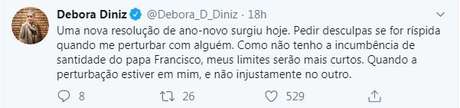 tuite de Débora Diniz