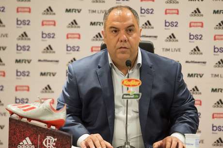 Marcos Braz conversou com a imprensa no Ninho do Urubu (Foto: Alexandre Vidal/Flamengo) Marcos Braz conversou com a imprensa no Ninho do Urubu (Foto: Alexandre Vidal/Flamengo)