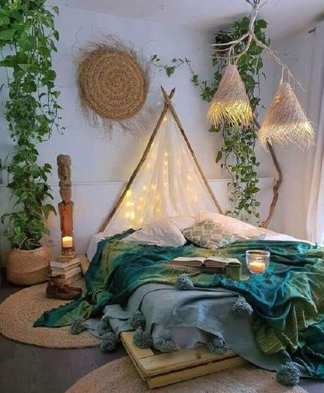 10. Decoração com estilo boho para quarto juvenil – Foto: Pinterest