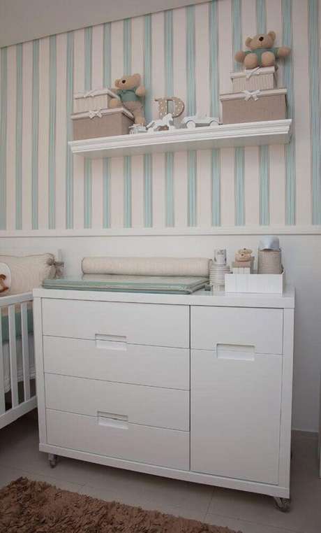 42. Papel de parede listrado para quarto de bebê 42. Papel de parede listrado para quarto de bebê