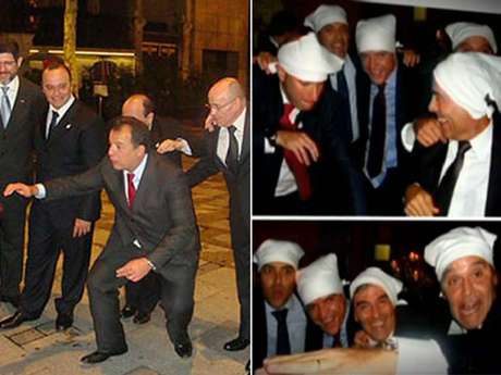 Cabral e assessores em viagem a Paris, em epis&oacute;dio que ficou conhecido como a "farra dos guardanapos"