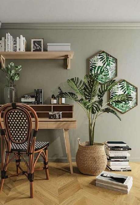 3. A decoração com a cor de parede verde pode garantir um ambiente mais fresco – Foto: Pinterest