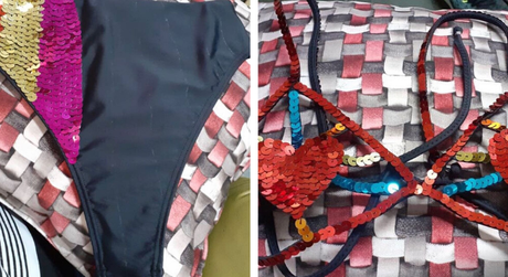 Conjunto usado por Iza: calcinha em processo de bordado (Foto: Reprodução/Instagram/@amirslama)