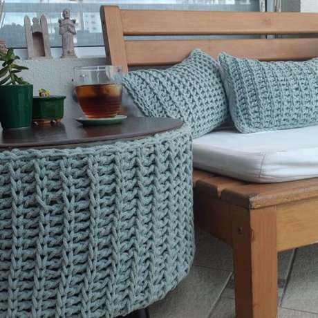 52. O crochê tunisiano pode estar presente em diferentes peças no ambiente. Fonte: Pinterest 52. O crochê tunisiano pode estar presente em diferentes peças no ambiente. Fonte: Pinterest