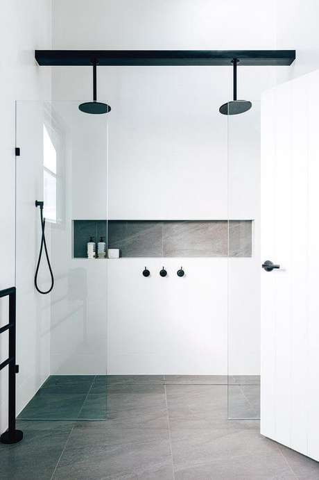 49. Cuidado ao escolher o porcelanato do banheiro. Prefira os pisos foscos e antiderrapantes – Via: Pinterest 49. Cuidado ao escolher o porcelanato do banheiro. Prefira os pisos foscos e antiderrapantes – Via: Pinterest