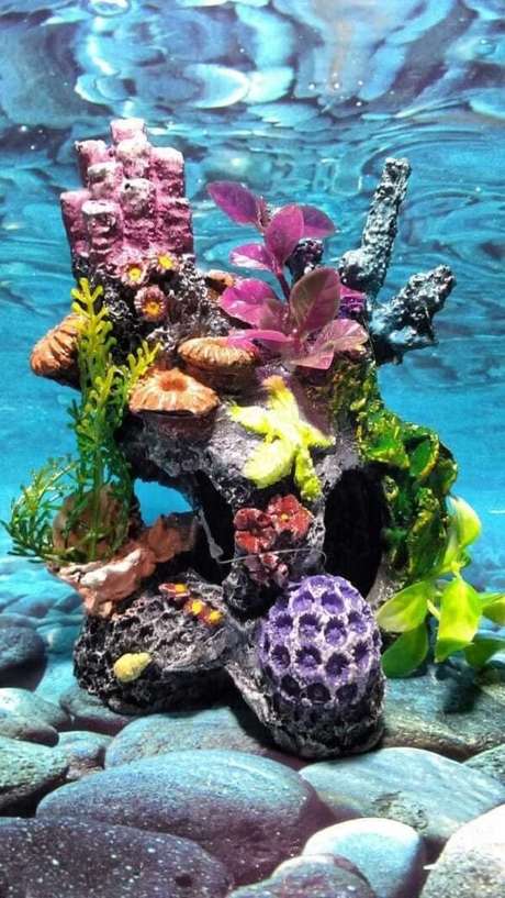 10. Plantas artificiais para aquário e ornamentos que decoram o tanque. Fonte: Bixo D’ Água 10. Plantas artificiais para aquário e ornamentos que decoram o tanque. Fonte: Bixo D’ Água