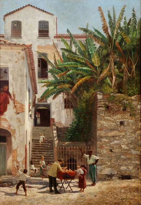 A Hora do Pão (1888): uma das últimas obras da pintora retrata a periferia do Rio de Janeiro