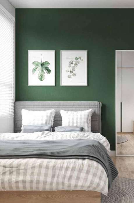 47. Quarto em verde e cinza – Via: Pinterest 47. Quarto em verde e cinza – Via: Pinterest