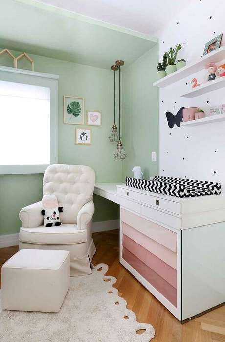 63. Quarto verde com detalhes em rosa para meninas – Via: Casa da Valentina 63. Quarto verde com detalhes em rosa para meninas – Via: Casa da Valentina