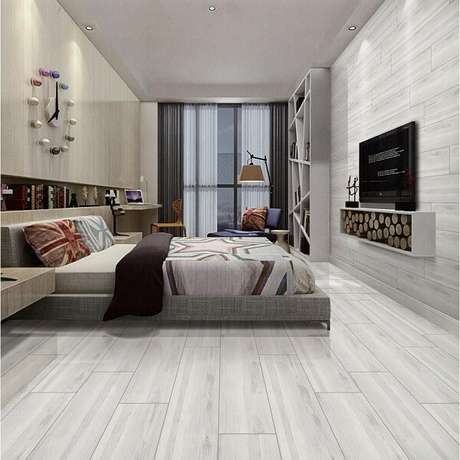 11. A cerâmica foi usada tanto no piso quanto na parede. Fonte: Pinterest 11. A cerâmica foi usada tanto no piso quanto na parede. Fonte: Pinterest