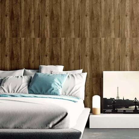 25. Cerâmica para quarto imitando madeira. Fonte: Pinterest 25. Cerâmica para quarto imitando madeira. Fonte: Pinterest