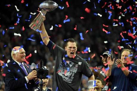 Último título de Super Bowl de Brady com o Patriots foi há duas temporadas contra o Los Angeles Rams (Foto: AFP) Último título de Super Bowl de Brady com o Patriots foi há duas temporadas contra o Los Angeles Rams (Foto: AFP)
