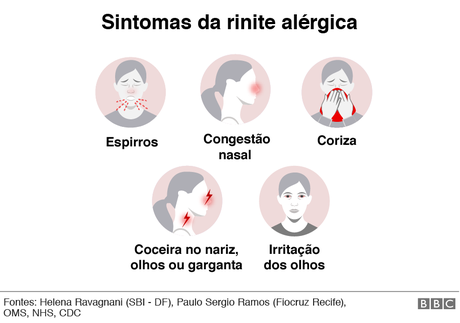 Sintomas da rinite alérgica