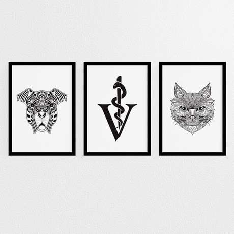 11. Quadros para consultório de veterinária. Fonte: Pinterest 11. Quadros para consultório de veterinária. Fonte: Pinterest