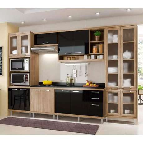 55. Móveis modulados para cozinha simples – Foto: Mobly 55. Móveis modulados para cozinha simples – Foto: Mobly