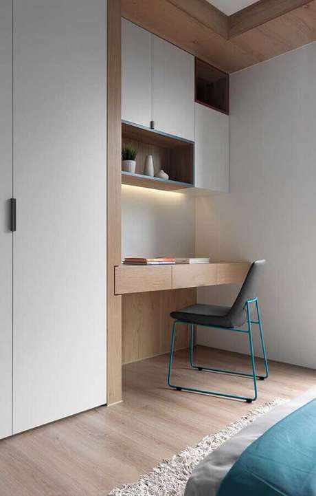 17. Decoração moderna para cantinho de estudo planejado – Foto: Webcomunica 17. Decoração moderna para cantinho de estudo planejado – Foto: Webcomunica