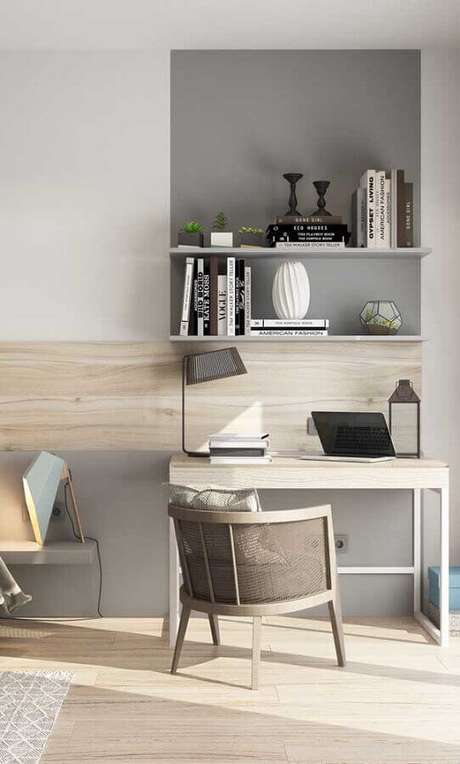 45. Decoração moderna para cantinho de estudo pequeno – Foto: Dcore Você 45. Decoração moderna para cantinho de estudo pequeno – Foto: Dcore Você