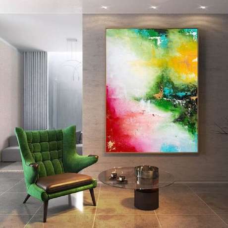 11. Os quadros abstratos coloridos são capazes de mudar totalmente a decoração de um ambiente – Foto: Pinterest 11. Os quadros abstratos coloridos são capazes de mudar totalmente a decoração de um ambiente – Foto: Pinterest
