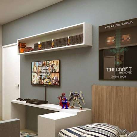 73. Quadro para decoração de quarto gamer – Foto: Peterson Brito Design 73. Quadro para decoração de quarto gamer – Foto: Peterson Brito Design