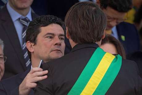 Sergio Moro e o presidente Jair Bolsonaro durante feriado de 7 de setembro de 2019 Sergio Moro e o presidente Jair Bolsonaro durante feriado de 7 de setembro de 2019