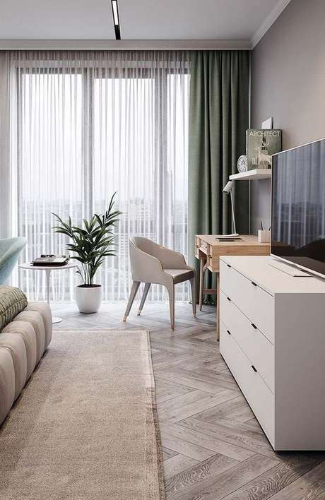 64. Cortineiro de gesso para sala de estar clean – Via: Artlux Cortinas 64. Cortineiro de gesso para sala de estar clean – Via: Artlux Cortinas