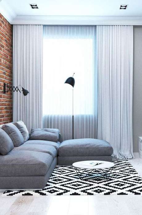 70. Cortineiro de gesso sobreposto com cortina branca – Via: Pinterest 70. Cortineiro de gesso sobreposto com cortina branca – Via: Pinterest