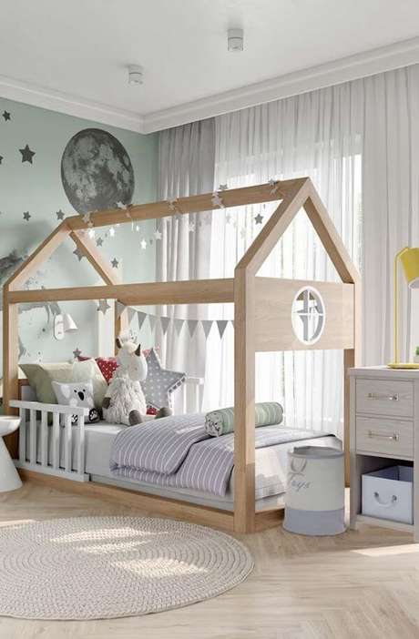 5. Quarto infantil com cortineiro de gesso – Via: Pinterest 5. Quarto infantil com cortineiro de gesso – Via: Pinterest