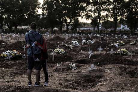 Burial of victim Covid-19 in the Caju cemetery, Rio de Janeiro