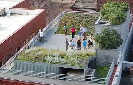 9. Terraço espaçoso com telhado verde. Fonte: Pinterest