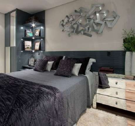 31. Decore o dormitório com uma linda escultura de parede metal. Fonte: Pinterest