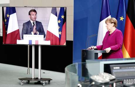 Merkel e Macron querem fundo de 500 bi de euros contra crise