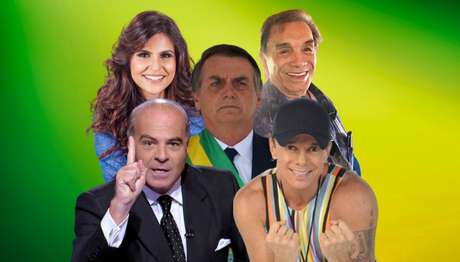 Bolsonaro entre Marcelo de Carvalho, Aline Barros, Dedé Santana e Netinho da Bahia: artistas ganham haters ao manifestar apoio ao presidente Bolsonaro entre Marcelo de Carvalho, Aline Barros, Dedé Santana e Netinho da Bahia: artistas ganham haters ao manifestar apoio ao presidente