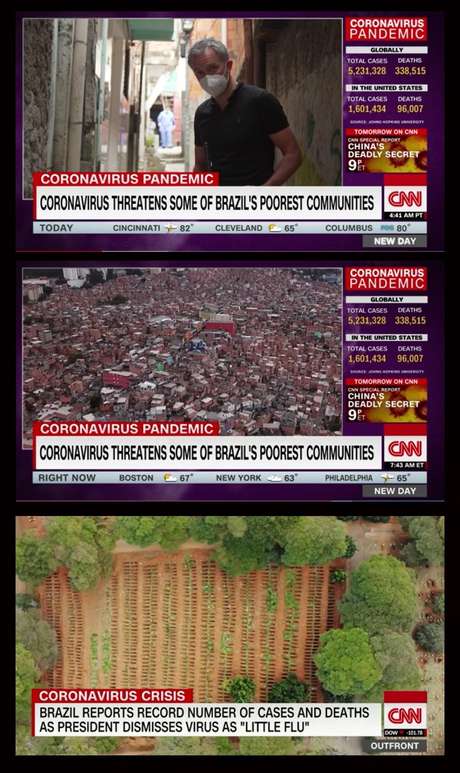 A CNN mostrou a insalubridade em uma favela e um cemitério com incontáveis covas abertas A CNN mostrou a insalubridade em uma favela e um cemitério com incontáveis covas abertas