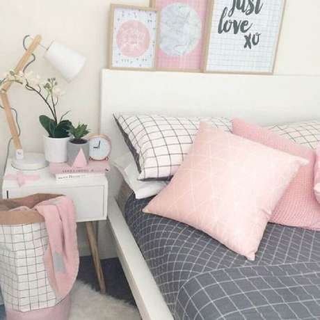 5. O rosa tom pastel é muito usado na decoração de quarto feminino – Foto: Pinterest 5. O rosa tom pastel é muito usado na decoração de quarto feminino – Foto: Pinterest
